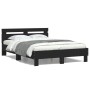 Estructura cama con cabecero madera ingeniería negro 120x190 cm de , Camas y somieres - Ref: Foro24-3207449, Precio: 121,28 €...