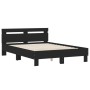 Estructura cama con cabecero madera ingeniería negro 120x190 cm de , Camas y somieres - Ref: Foro24-3207449, Precio: 125,27 €...