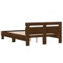 Oak brown engineered wood bed with headboard 120x190 cm by , Beds and slatted bases - Ref: Foro24-3207454, Price: 146,53 €, D...