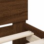 Oak brown engineered wood bed with headboard 120x190 cm by , Beds and slatted bases - Ref: Foro24-3207454, Price: 146,53 €, D...