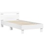 Estructura cama con cabecero madera ingeniería blanco 90x200 cm de , Camas y somieres - Ref: Foro24-838533, Precio: 83,84 €, ...