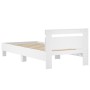 Estructura cama con cabecero madera ingeniería blanco 90x200 cm de , Camas y somieres - Ref: Foro24-838533, Precio: 83,84 €, ...