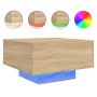 Coffee table with LED lights Sonoma oak 55x55x31 cm by , Coffee table - Ref: Foro24-836576, Price: 56,37 €, Discount: %