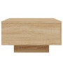 Coffee table with LED lights Sonoma oak 55x55x31 cm by , Coffee table - Ref: Foro24-836576, Price: 56,37 €, Discount: %