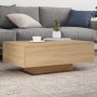 Couchtisch mit LED-Leuchten Sonoma-Eiche 85x55x31 cm von , Couchtisch - Ref: Foro24-836611, Preis: 69,13 €, Rabatt: %