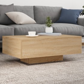 Coffee table with LED lights Sonoma oak 85x55x31 cm by , Coffee table - Ref: Foro24-836611, Price: 69,13 €, Discount: %