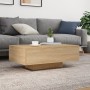 Coffee table with LED lights Sonoma oak 85x55x31 cm by , Coffee table - Ref: Foro24-836611, Price: 69,13 €, Discount: %