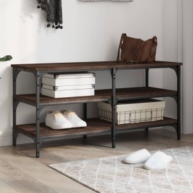 Shoe bench engineered wood oak brown 100x38.5x49 cm by , Benches for halls and storage - Ref: Foro24-839047, Price: 60,99 €, ...