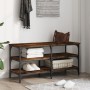 Engineered wood shoe bench smoked oak 100x38.5x49 cm by , Benches for halls and storage - Ref: Foro24-839045, Price: 59,18 €,...