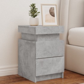 Bedside tables with LED lights 2 pcs concrete gray 35x39x55 cm by , Nightstands - Ref: Foro24-836756, Price: 116,99 €, Discou...