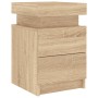 Bedside tables with LED lights 2 pcs Sonoma oak 35x39x55 cm by , Nightstands - Ref: Foro24-836754, Price: 118,99 €, Discount: %