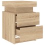 Bedside tables with LED lights 2 pcs Sonoma oak 35x39x55 cm by , Nightstands - Ref: Foro24-836754, Price: 118,99 €, Discount: %