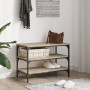 Shoe bench engineered wood Sonoma oak 70x38.5x49 cm by , Benches for halls and storage - Ref: Foro24-839039, Price: 46,10 €, ...