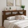 LED headboard engineered wood brown oak 200x18.5x103.5 cm by , Headboards and footboards - Ref: Foro24-837371, Price: 110,40 ...