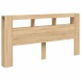 Cabecero LED madera ingeniería roble Sonoma 200x18,5x103,5 cm de , Cabeceros y pies de cama - Ref: Foro24-837367, Precio: 102...