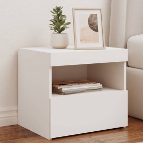 Bedside table with white LED lights 50x40x45 cm by , Nightstands - Ref: Foro24-836763, Price: 74,99 €, Discount: %