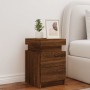 Bedside table with LED lights brown oak 35x39x55 cm by , Nightstands - Ref: Foro24-836761, Price: 67,51 €, Discount: %