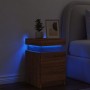 Bedside table with LED lights brown oak 35x39x55 cm by , Nightstands - Ref: Foro24-836761, Price: 65,99 €, Discount: %