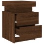 Bedside table with LED lights brown oak 35x39x55 cm by , Nightstands - Ref: Foro24-836761, Price: 65,99 €, Discount: %