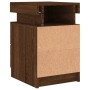 Bedside table with LED lights brown oak 35x39x55 cm by , Nightstands - Ref: Foro24-836761, Price: 65,99 €, Discount: %