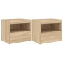 Bedside tables with LED lights 2 pcs Sonoma oak 50x40x45 cm by , Nightstands - Ref: Foro24-836768, Price: 89,10 €, Discount: %