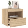 Bedside tables with LED lights 2 pcs Sonoma oak 50x40x45 cm by , Nightstands - Ref: Foro24-836768, Price: 89,10 €, Discount: %