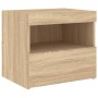 Bedside tables with LED lights 2 pcs Sonoma oak 50x40x45 cm by , Nightstands - Ref: Foro24-836768, Price: 89,10 €, Discount: %