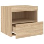 Bedside tables with LED lights 2 pcs Sonoma oak 50x40x45 cm by , Nightstands - Ref: Foro24-836768, Price: 89,10 €, Discount: %