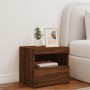 Bedside table with LED lights brown oak 50x40x45 cm by , Nightstands - Ref: Foro24-836775, Price: 52,97 €, Discount: %