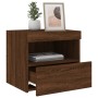 Bedside table with LED lights brown oak 50x40x45 cm by , Nightstands - Ref: Foro24-836775, Price: 52,97 €, Discount: %