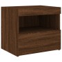 Bedside table with LED lights brown oak 50x40x45 cm by , Nightstands - Ref: Foro24-836775, Price: 52,97 €, Discount: %