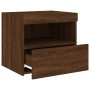 Bedside table with LED lights brown oak 50x40x45 cm by , Nightstands - Ref: Foro24-836775, Price: 52,97 €, Discount: %