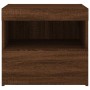 Bedside table with LED lights brown oak 50x40x45 cm by , Nightstands - Ref: Foro24-836775, Price: 52,97 €, Discount: %