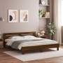 Oak brown headboard bed frame and LED lights 200x200 cm by , Beds and slatted bases - Ref: Foro24-3207524, Price: 175,46 €, D...