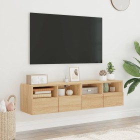 Muebles de TV de pared 2 uds madera roble Sonoma 60x30x30 cm de , Muebles TV - Ref: Foro24-836859, Precio: 61,99 €, Descuento: %