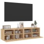 Wall TV cabinets 2 pcs Sonoma oak wood 60x30x30 cm by , TV Furniture - Ref: Foro24-836859, Price: 64,18 €, Discount: %