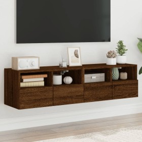 TV wall furniture 2 pcs brown oak wood 60x30x30 cm by , TV Furniture - Ref: Foro24-836867, Price: 70,99 €, Discount: %