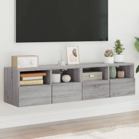 TV wall furniture 2 pcs gray Sonoma wood 60x30x30 cm by , TV Furniture - Ref: Foro24-836865, Price: 70,65 €, Discount: %