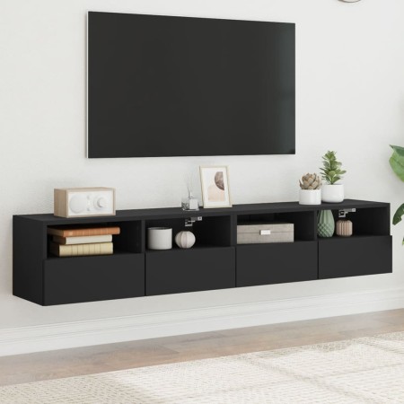 TV-Wandmöbel 2-tlg. Holzwerkstoff schwarz 80x30x30 cm von , TV-Möbel - Ref: Foro24-836871, Preis: 96,49 €, Rabatt: %