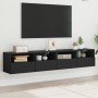 Muebles de pared TV 2 uds madera ingeniería negro 80x30x30 cm de , Muebles TV - Ref: Foro24-836871, Precio: 96,49 €, Descuent...