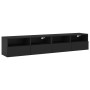 TV wall furniture 2 pcs engineered wood black 80x30x30 cm by , TV Furniture - Ref: Foro24-836871, Price: 96,49 €, Discount: %