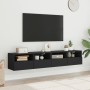 TV wall furniture 2 pcs engineered wood black 80x30x30 cm by , TV Furniture - Ref: Foro24-836871, Price: 96,49 €, Discount: %