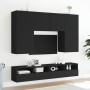 TV wall furniture 2 pcs engineered wood black 80x30x30 cm by , TV Furniture - Ref: Foro24-836871, Price: 96,49 €, Discount: %