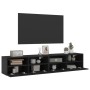 TV wall furniture 2 pcs engineered wood black 80x30x30 cm by , TV Furniture - Ref: Foro24-836871, Price: 96,49 €, Discount: %