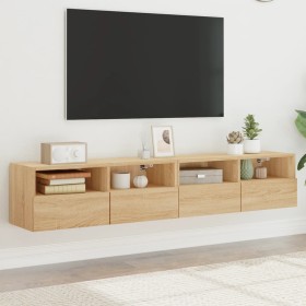 Muebles de pared para TV 2 uds madera roble Sonoma 80x30x30 cm de , Muebles TV - Ref: Foro24-836873, Precio: 75,49 €, Descuen...