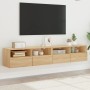 TV wall furniture 2 pcs Sonoma oak wood 80x30x30 cm by , TV Furniture - Ref: Foro24-836873, Price: 75,49 €, Discount: %