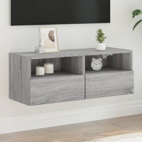 TV wall cabinet engineered wood Sonoma gray 80x30x30 cm by , TV Furniture - Ref: Foro24-836878, Price: 49,36 €, Discount: %