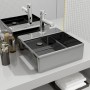 Lavabo con rebosadero 41x41x15 cm cerámica plateado de vidaXL, Lavabos - Ref: Foro24-143477, Precio: 63,97 €, Descuento: %