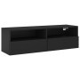 Mueble de pared para TV madera de ingeniería negro 100x30x30 cm de , Muebles TV - Ref: Foro24-836884, Precio: 53,70 €, Descue...