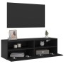 Mueble de pared para TV madera de ingeniería negro 100x30x30 cm de , Muebles TV - Ref: Foro24-836884, Precio: 53,70 €, Descue...